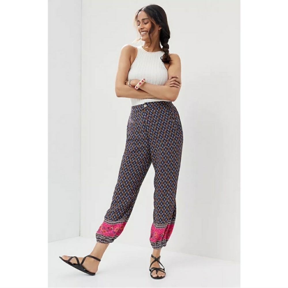 Anthropologie Smocked Baloon-leg High Rise Pants